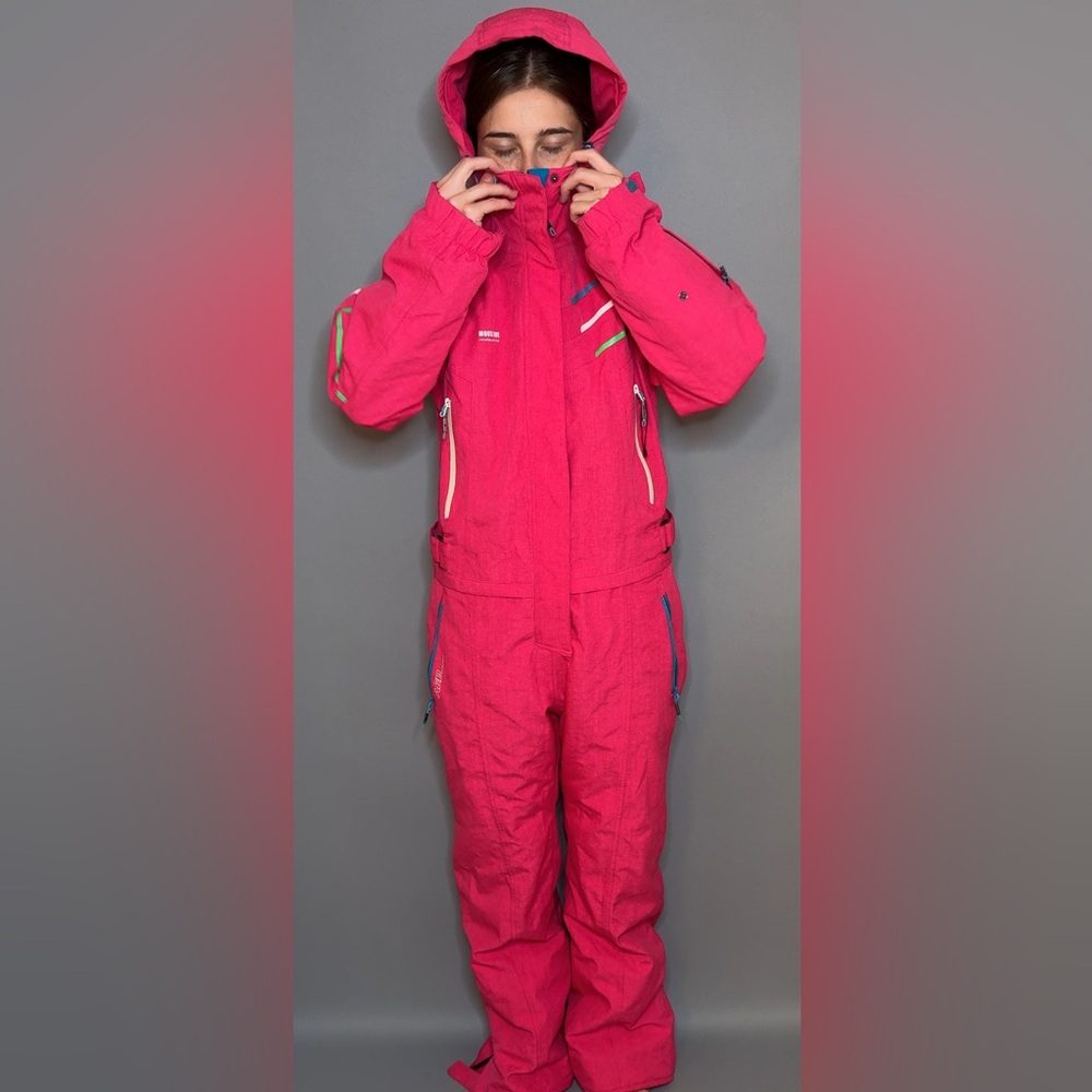 Snow Suit Women's Pink Hooded Large Ski Jumpsuit